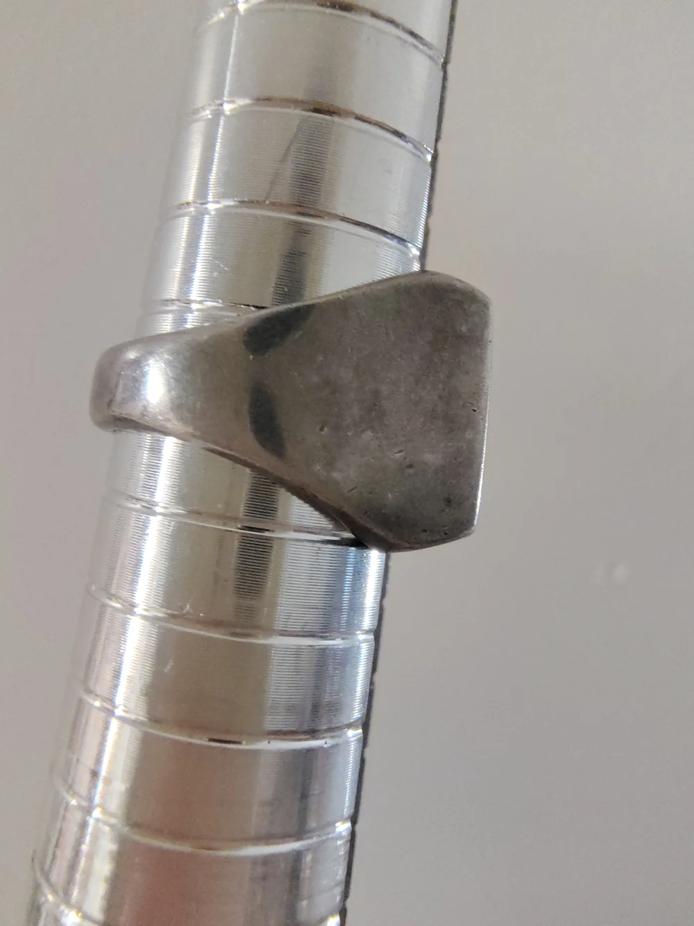 Vtg Taxco Sterling Silver Black Onyx Bar Channel Inlay Modernist Ring Sz 6 TA-61